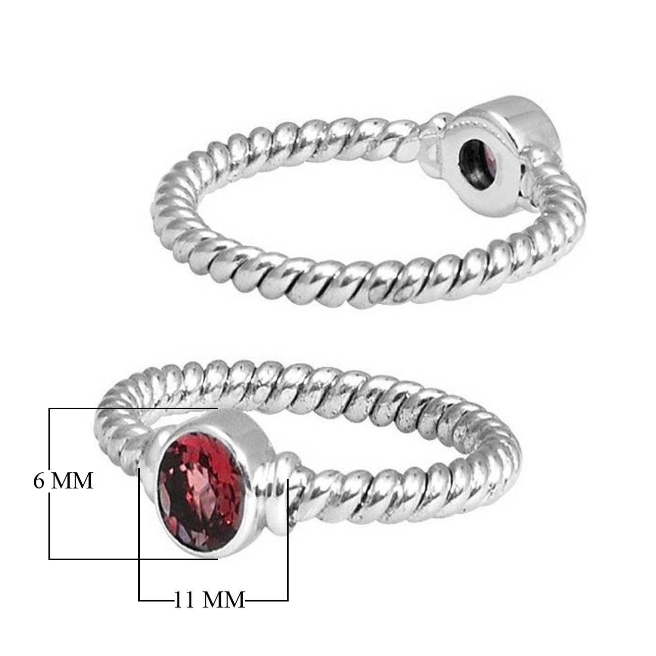 Wholesale sterling silver Garnet Quartz rope band ring handcrafted in Bali.