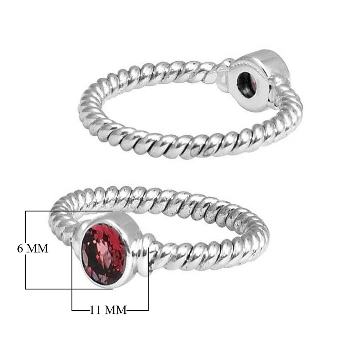 SR-5364-GA-6" Sterling Silver Ring With Garnet Jewelry Bali Designs Inc 
