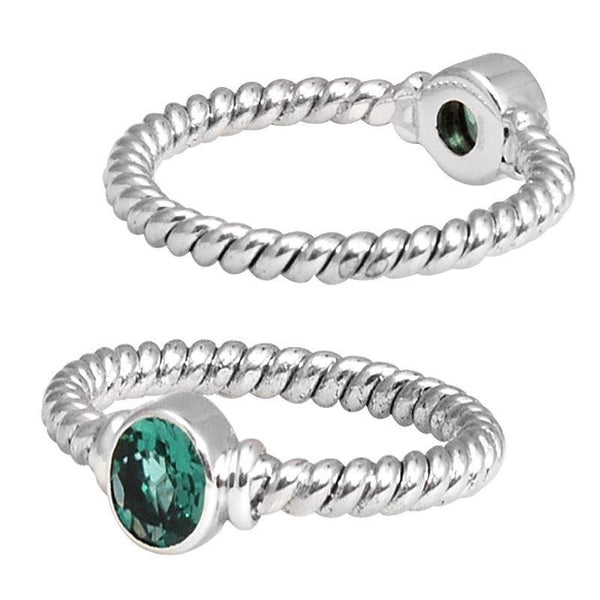 SR-5364-GQ-4" Sterling Silver Ring With Green Quartz Jewelry Bali Designs Inc 