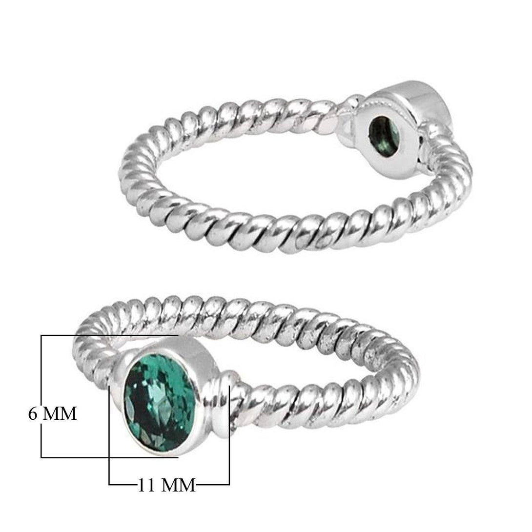 SR-5364-GQ-4.5" Sterling Silver Ring With Green Quartz Jewelry Bali Designs Inc 