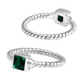 Wholesale sterling silver Green Quartz square rope band ring handcrafted in Bali.
