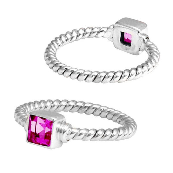 SR-5366-PQ-4" Sterling Silver Ring With Pink Quartz Jewelry Bali Designs Inc 