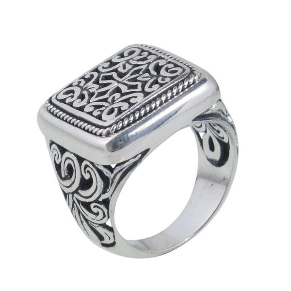 SR-5394-S-11" Sterling Silver Ring With Plain Silver Jewelry Bali Designs Inc 