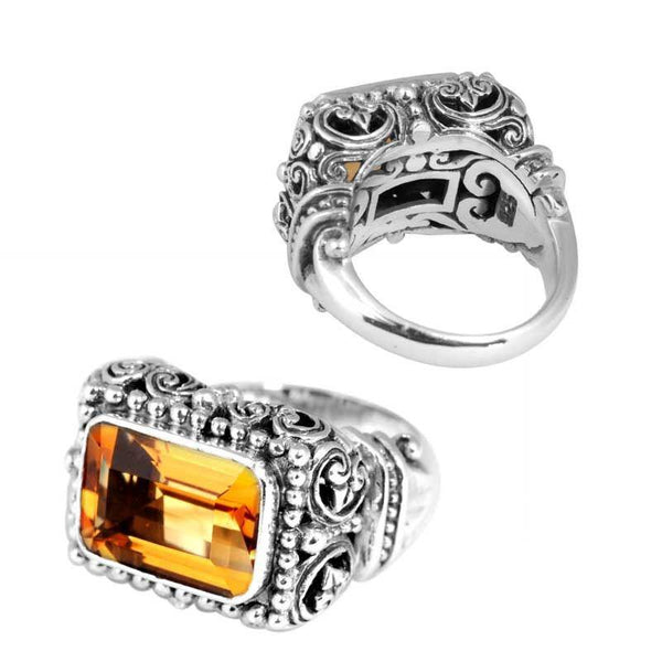 SR-5395-CT-6" Sterling Silver Ring With Citrine Q. Jewelry Bali Designs Inc 