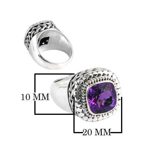 SR-5430-AM-6" Sterling Silver Ring With Amethyst Q. Jewelry Bali Designs Inc 