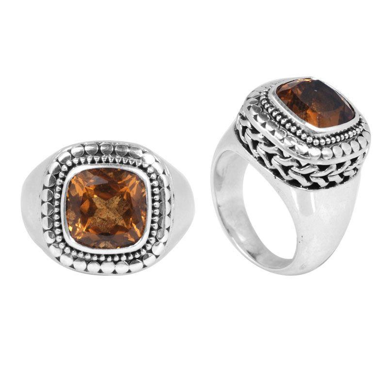 SR-5430-CT-10" Sterling Silver Ring With Citrine Q. Jewelry Bali Designs Inc 