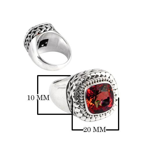 SR-5430-GA-11" Sterling Silver Ring With Garnet Q. Jewelry Bali Designs Inc 