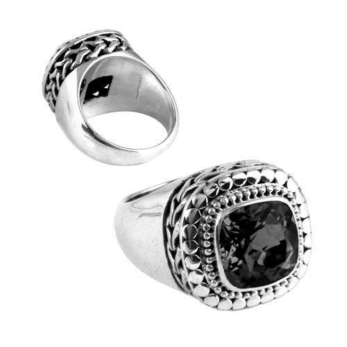 SR-5430-OX-11" Sterling Silver Ring With Black Onyx Jewelry Bali Designs Inc 