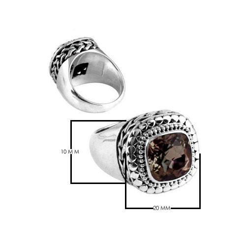 SR-5430-ST-6" Sterling Silver Ring With Smokey Quartz Jewelry Bali Designs Inc 