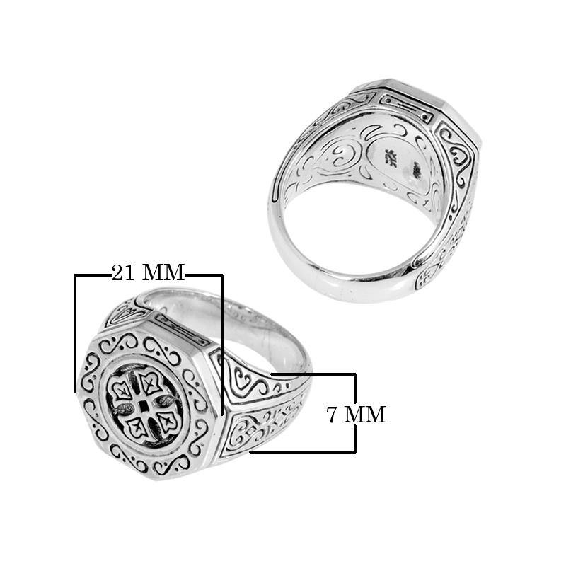 SR-5443-S-12'' Sterling Silver Ring With Plain Silver Jewelry Bali Designs Inc 