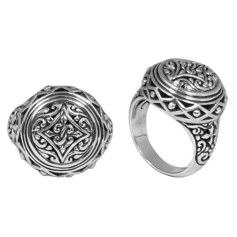 SR-5468-S-8" Sterling Silver Ring With Plain Silver Jewelry Bali Designs Inc 