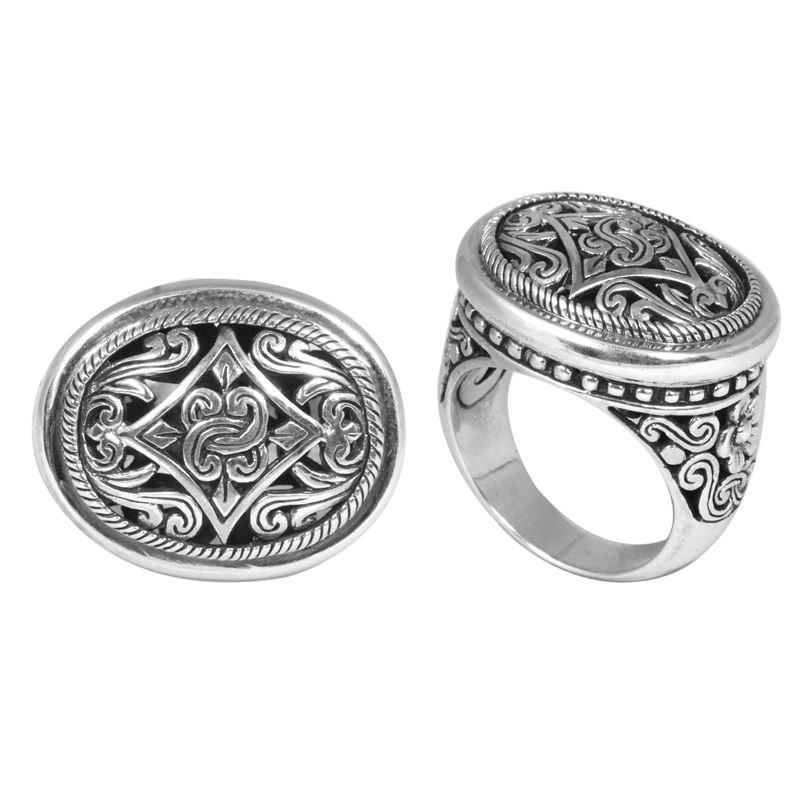 SR-5469-S-6" Sterling Silver Ring With Plain Silver Jewelry Bali Designs Inc 