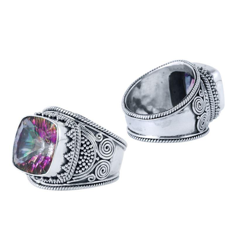 SR-5793-MT-10" Sterling Silver Ring With Mystic Quartz Jewelry Bali Designs Inc 
