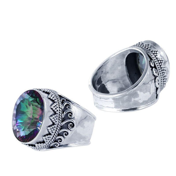 SR-5795-MT-10" Sterling Silver Ring With Mystic Quartz Jewelry Bali Designs Inc 
