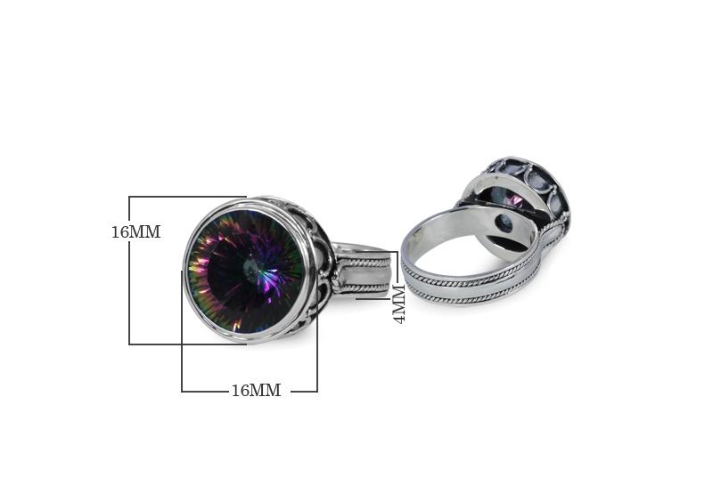 SR-5800-MT-6" Sterling Silver Ring With Mystic Quartz Jewelry Bali Designs Inc 