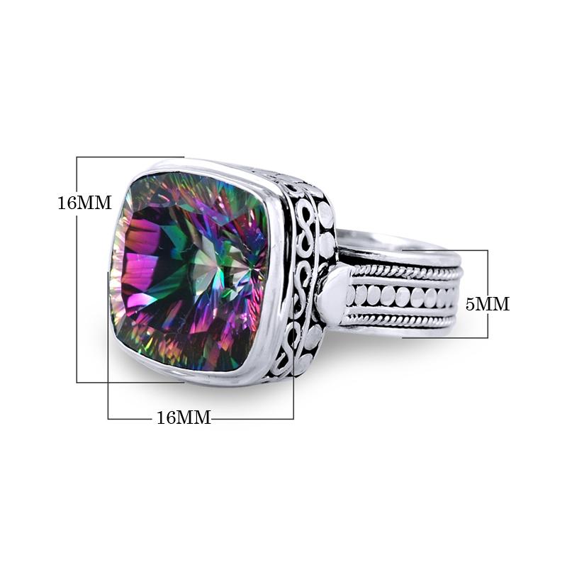 SR-5801-MT-7" Sterling Silver Ring With Mystic Quartz Jewelry Bali Designs Inc 