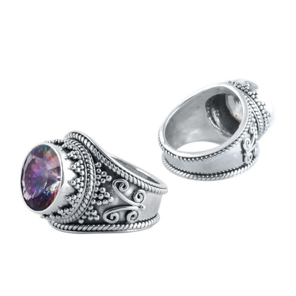 SR-5802-MT-6" Sterling Silver Ring With Mystic Quartz Jewelry Bali Designs Inc 