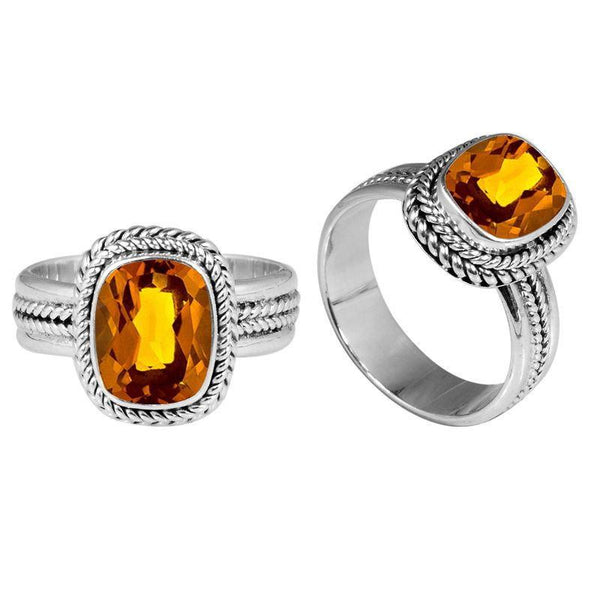 SR-8052-CT-5" Sterling Silver Ring With Citrine Q. Jewelry Bali Designs Inc 