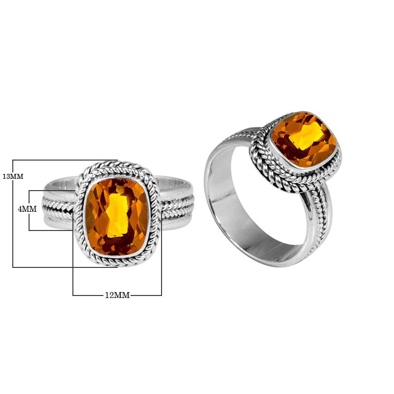 SR-8052-CT-6" Sterling Silver Ring With Citrine Q. Jewelry Bali Designs Inc 