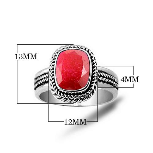 SR-8052-RB-4.5" Sterling Silver Ring With Ruby Jewelry Bali Designs Inc 