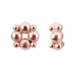 Bali bubble spacer beads in rose gold overlay over copper handcrafted in India for wholesale jewelry manufacturing