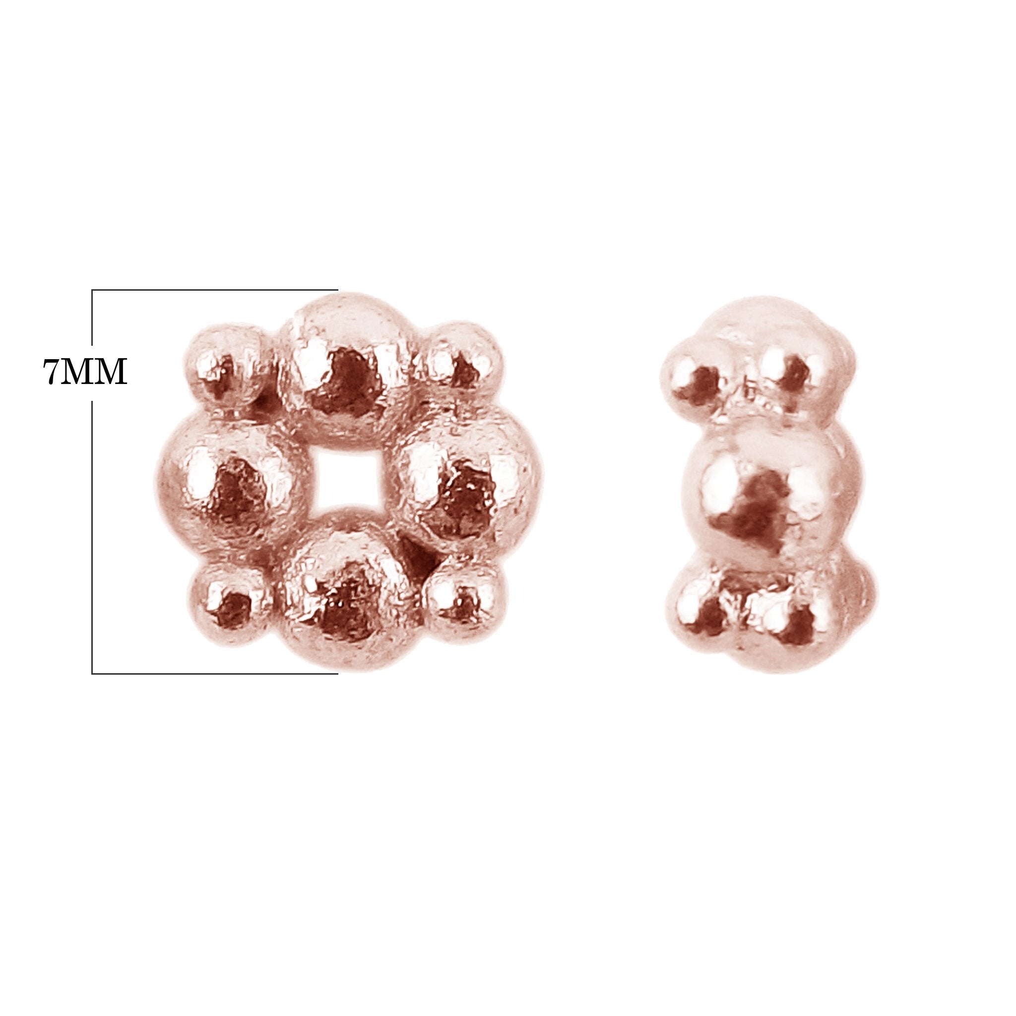 Bali bubble spacer beads in rose gold overlay over copper handcrafted in India for wholesale jewelry manufacturing