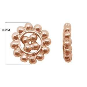 SRG-123-10MM Rose Gold Overlay Spacers Beads Bali Designs Inc 