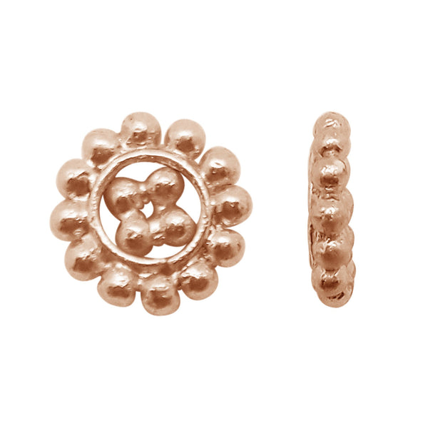 SRG-123-10MM Rose Gold Overlay Spacers Beads Bali Designs Inc 