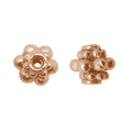 Bali blossom spacer components in rose gold overlay over copper handcrafted in India for wholesale jewelry manufacturing