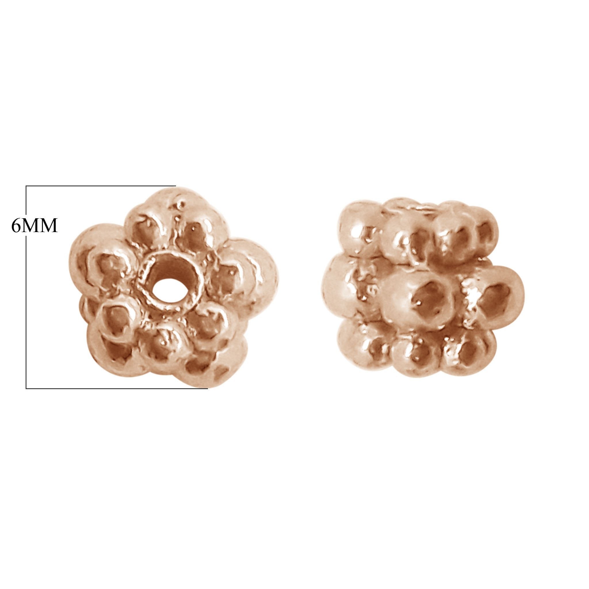 Rose gold overlay copper spacer bead for bulk jewelry production handcrafted in India