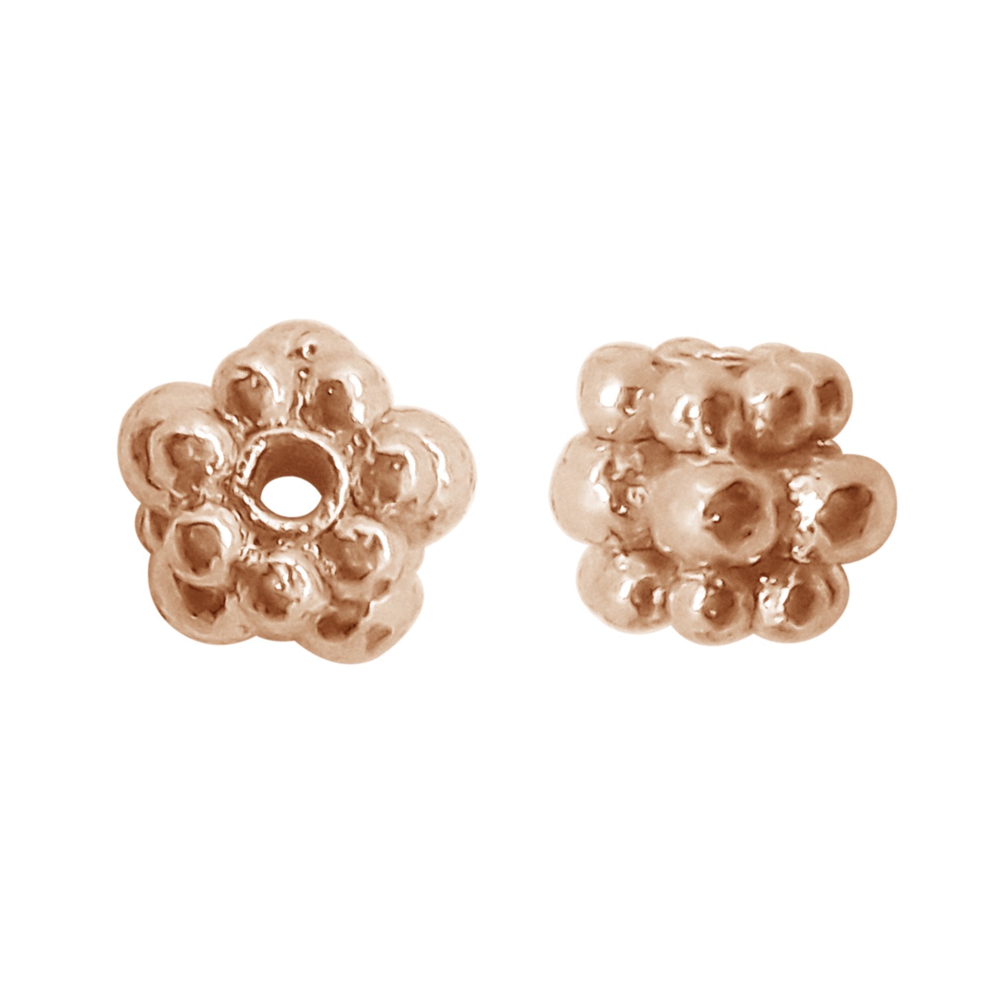 Rose gold overlay copper spacer bead for bulk jewelry production handcrafted in India