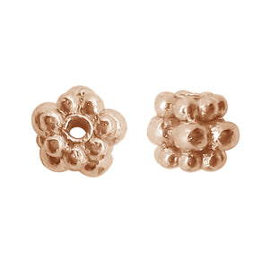 Rose gold overlay copper spacer bead for bulk jewelry production handcrafted in India
