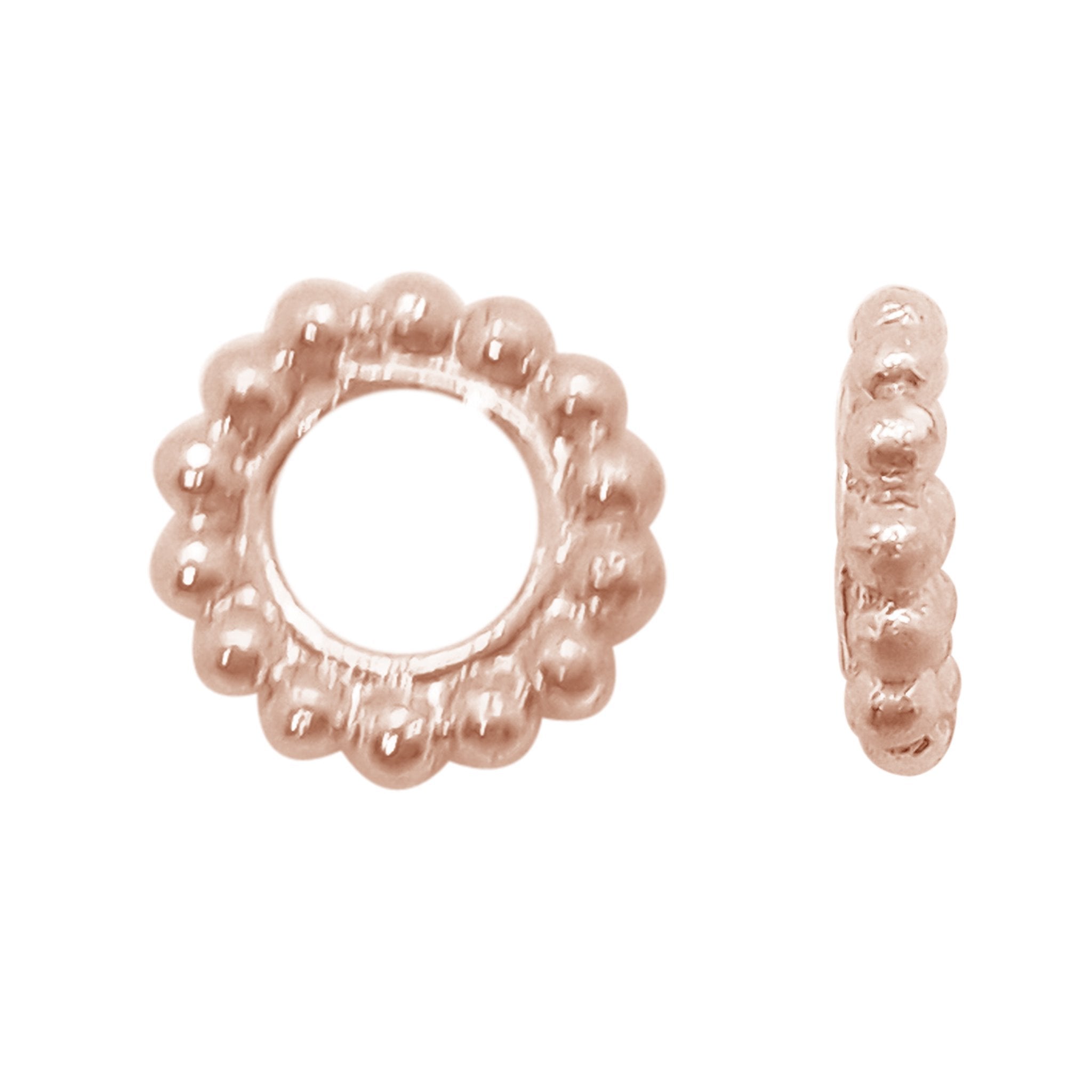 Rose gold overlay copper spacer component for bulk jewelry manufacturing handcrafted in India