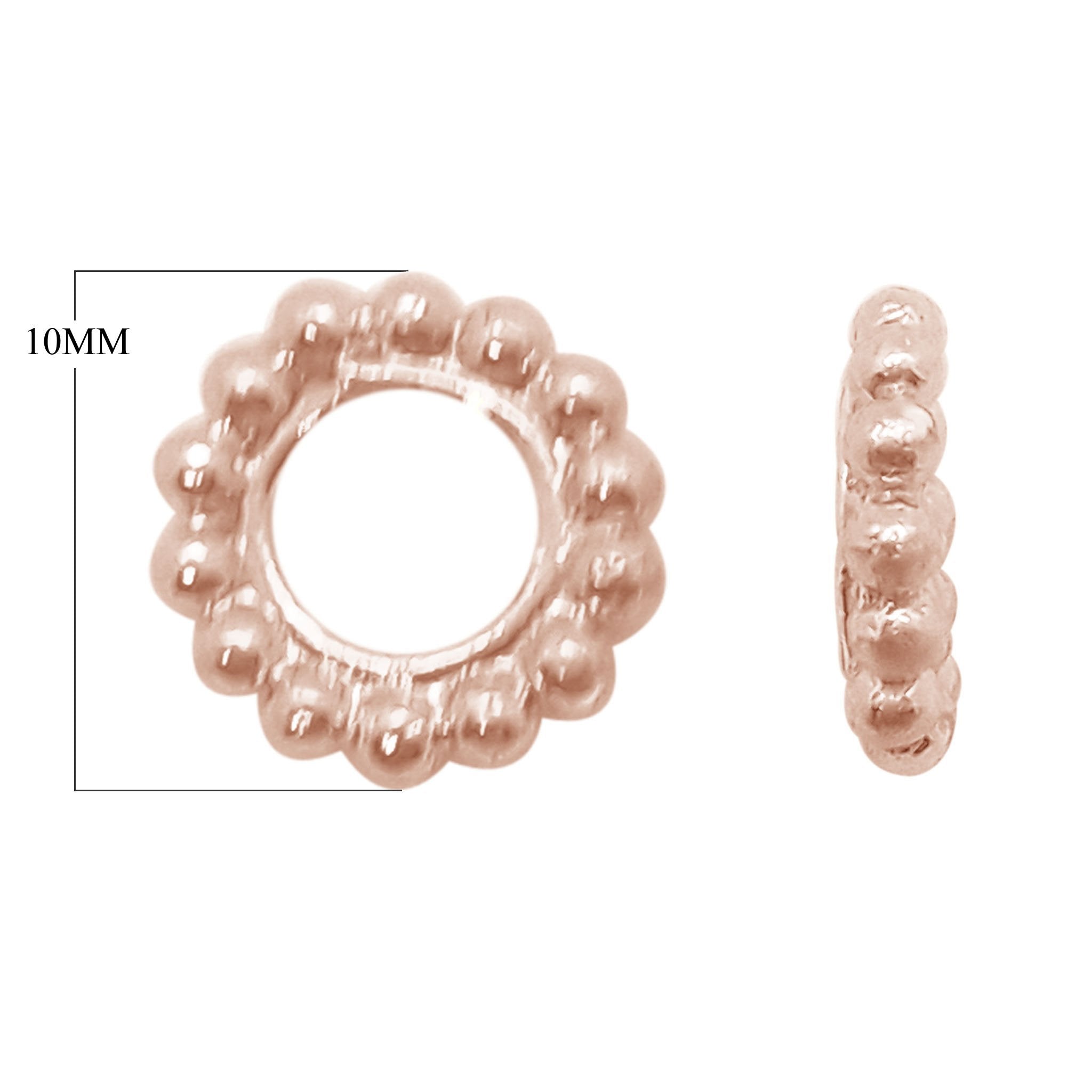 Rose gold overlay copper spacer component for bulk jewelry manufacturing handcrafted in India