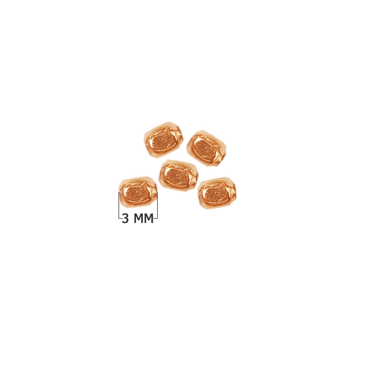 Rose gold overlay over copper washer beads handcrafted in India with Bali-inspired design