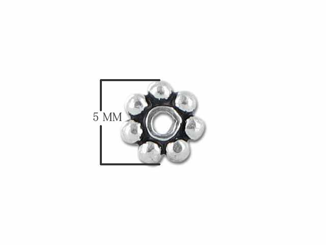 SSF-100-5MM Silver Overlay Daisy Bead Spacer Beads Bali Designs Inc 