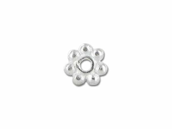 SSF-101-4MM Silver Overlay Daisy Bead Spacer Without Oxidised Beads Bali Designs Inc 