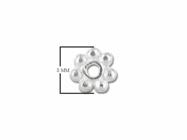 SSF-101-5MM Silver Overlay Daisy Bead Spacer Without Oxidised Beads Bali Designs Inc 