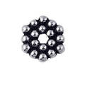 Circular beaded ring spacer bead with center hole, Silver Overlay Over Copper, handcrafted in India for wholesale jewelry making.