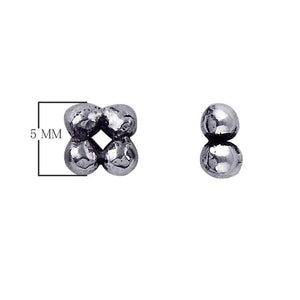 Silver overlay over copper square cluster spacer beads handcrafted in India with polished finish and bubble detailing.