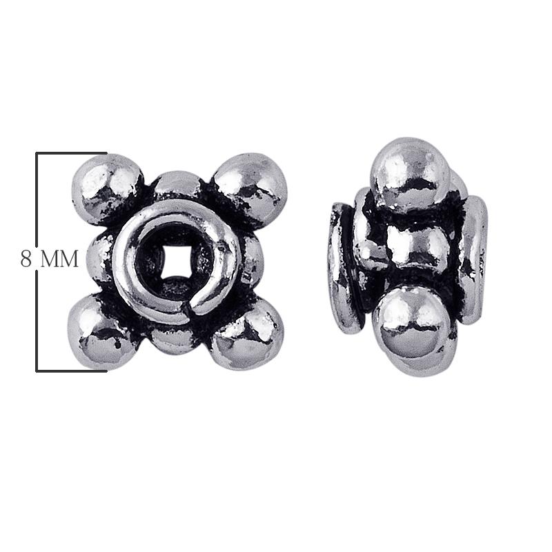 SSF-115-8MM Silver Overlay Spacers Beads Bali Designs Inc 