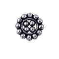 Silver Overlay Over Copper antique double beaded round spacer jewelry component, handcrafted in India, shown in detailed front view.