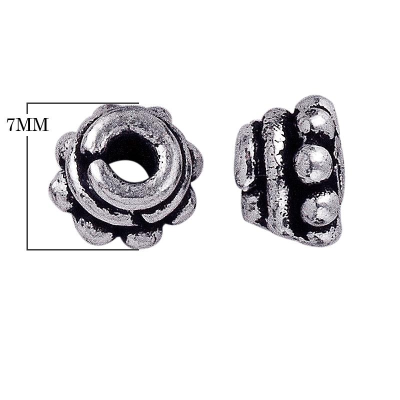 SSF-138-7MM Silver Overlay Spacers Beads Bali Designs Inc 
