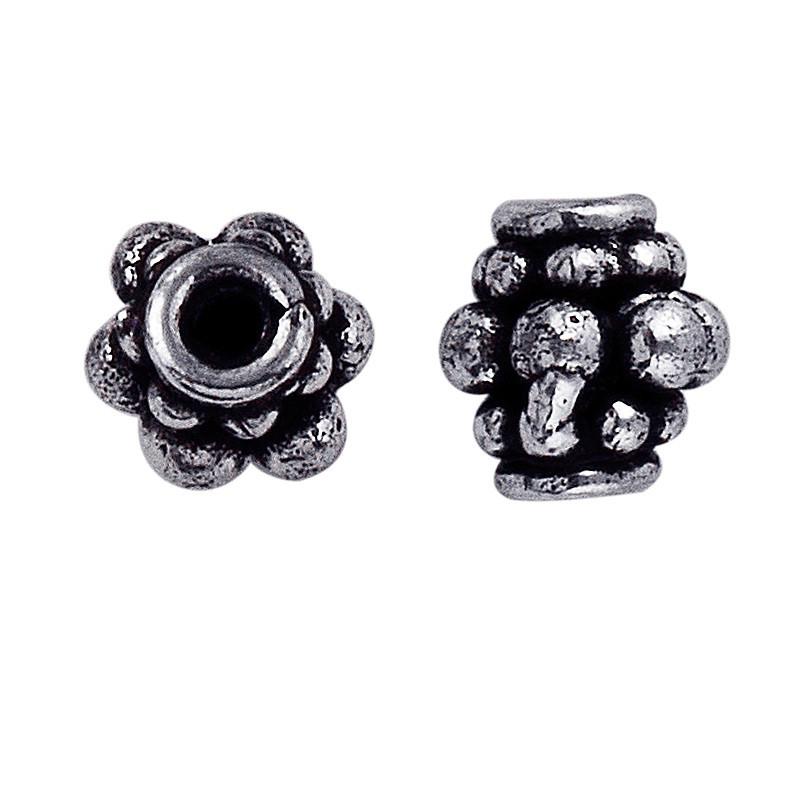 Silver Overlay Over Copper clustered round jewelry component with oxidized finish handcrafted in India