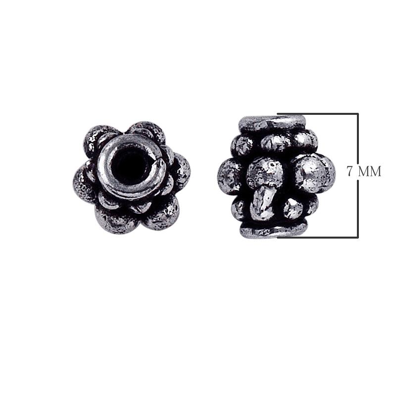 Silver Overlay Over Copper clustered round jewelry component with oxidized finish handcrafted in India