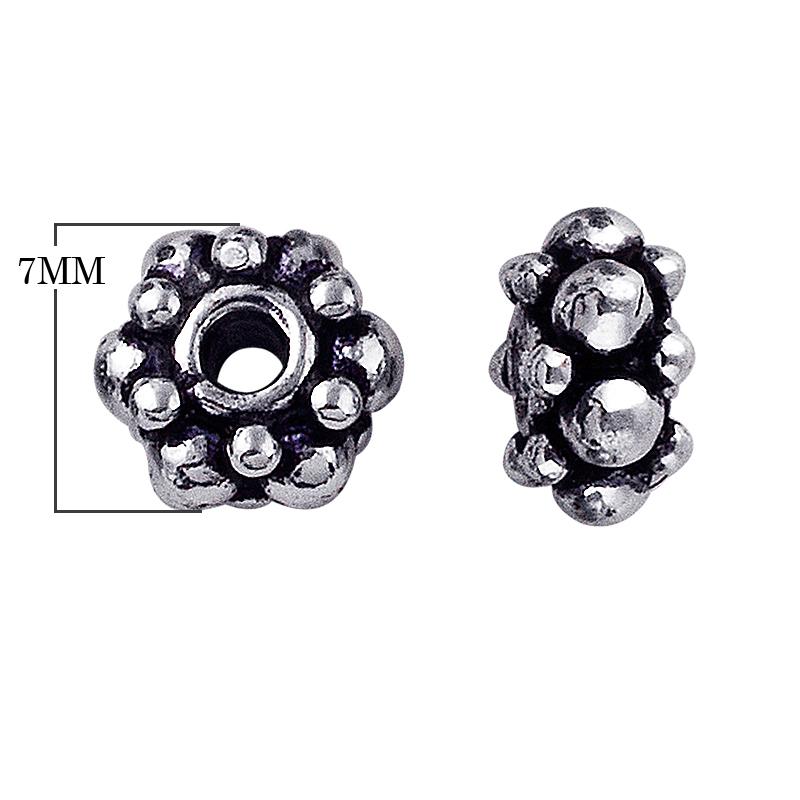 Silver Overlay Over Copper rounded clustered jewelry component with oxidized finish handcrafted in India