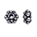 Silver Overlay Over Copper rounded clustered jewelry component with oxidized finish handcrafted in India