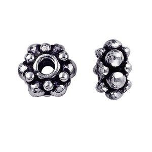 Silver Overlay Over Copper rounded clustered jewelry component with oxidized finish handcrafted in India