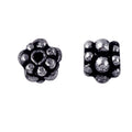 Silver Overlay Over Copper floral cluster spacer with oxidized finish handcrafted in India