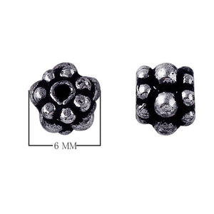 Silver Overlay Over Copper floral cluster spacer with oxidized finish handcrafted in India